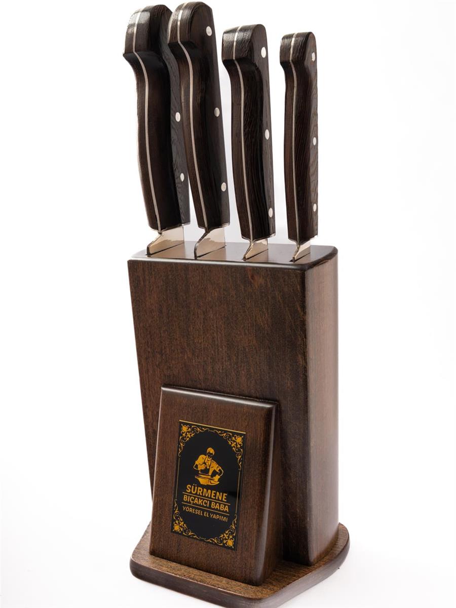 4’lü Ahşap Saplı Sürmene Bıçak Seti