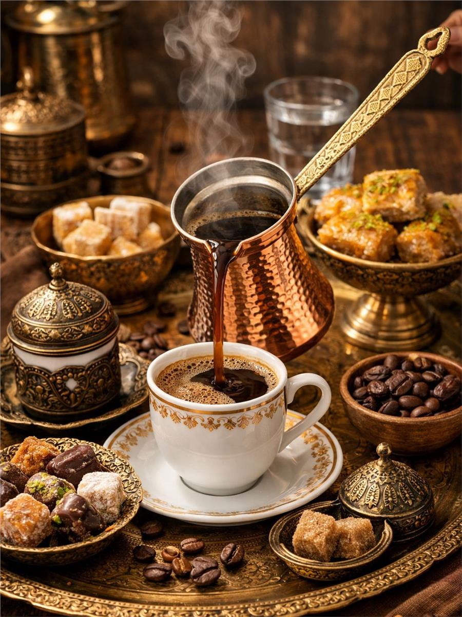 El Yapımı Bakır Cezve 6 Fincanlık