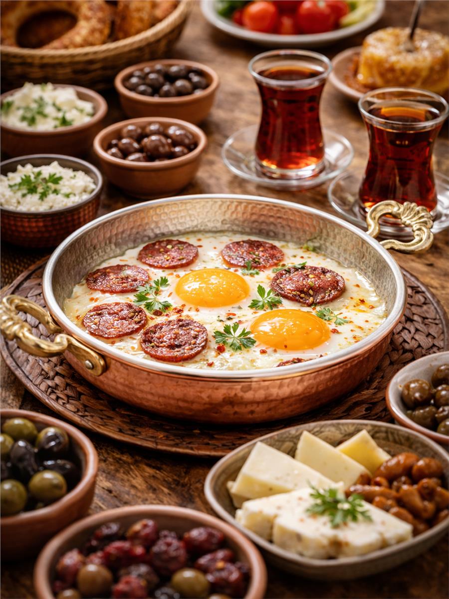 El Yapımı Bakır Yumurta Tavası 18 Cm