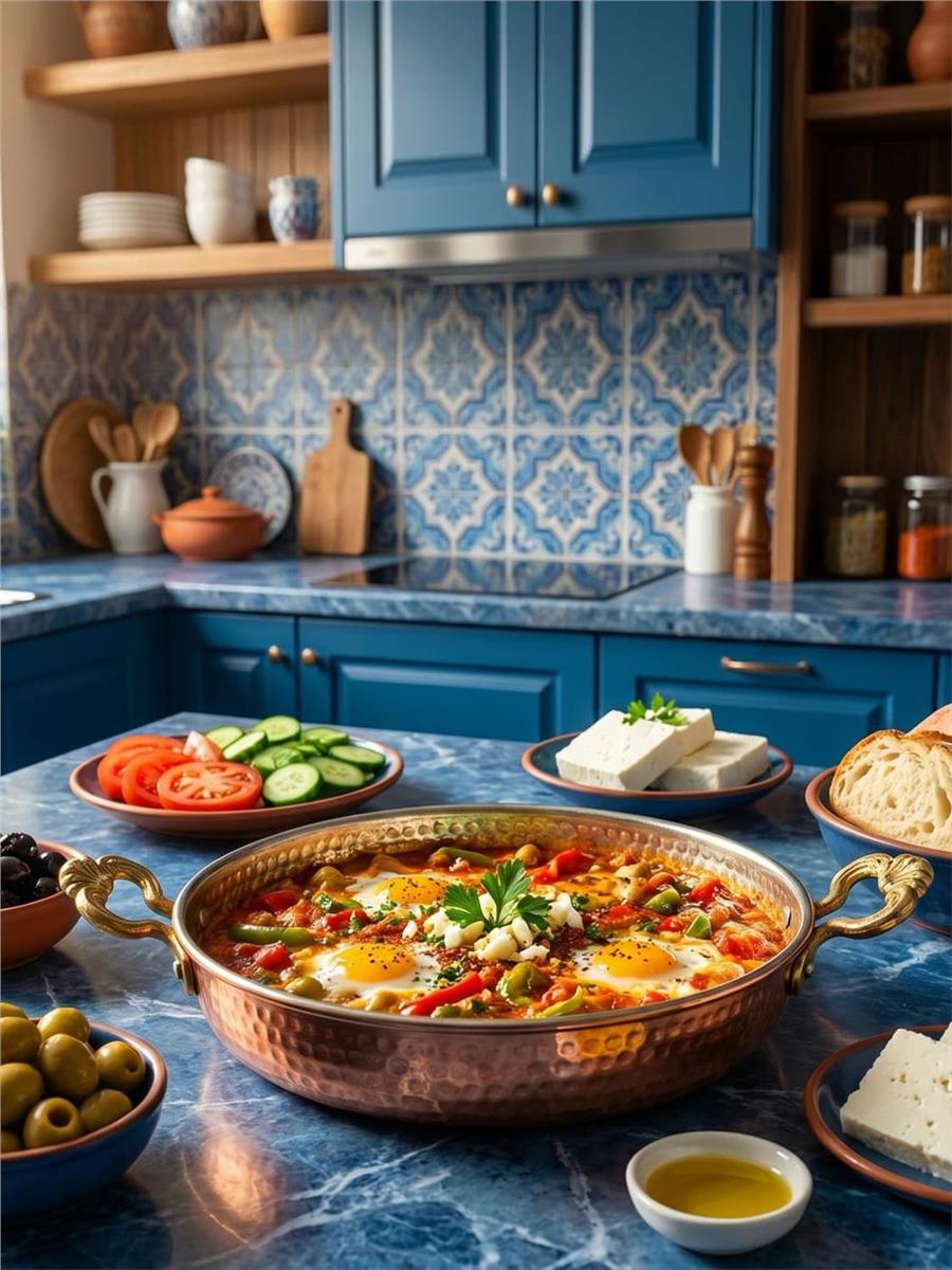 El Yapımı Bakır Yumurta Tavası Kapaklı 18 Cm