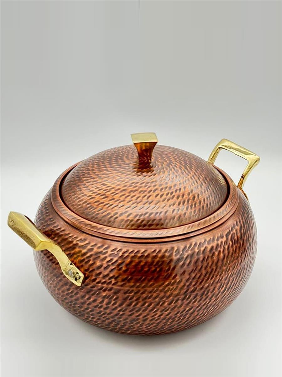 Eskitme  Kalın Bakır Güveç Tenceresi 23 cm