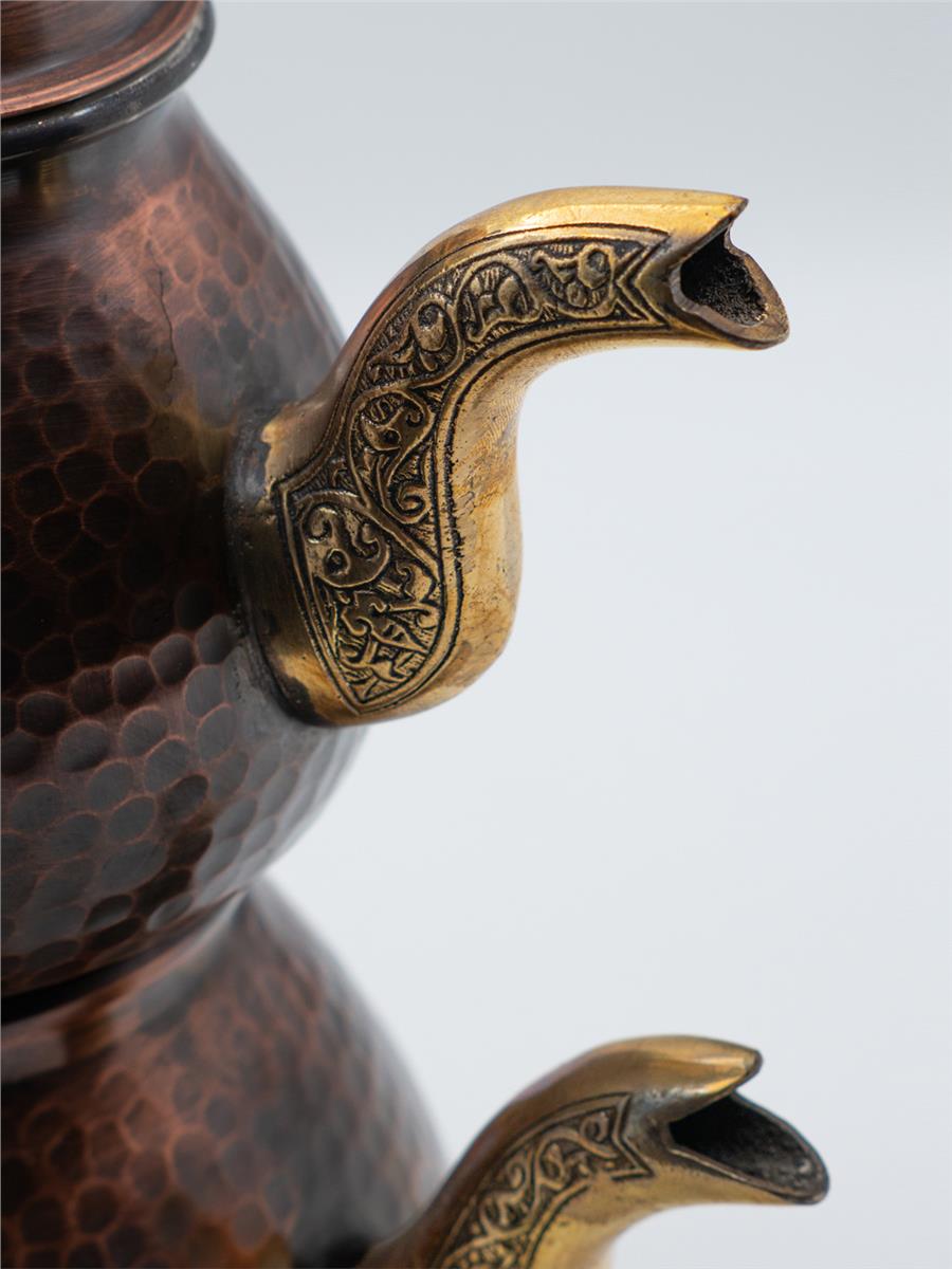 Damla Model Eskitme El Yapımı Bakır Çaydanlık