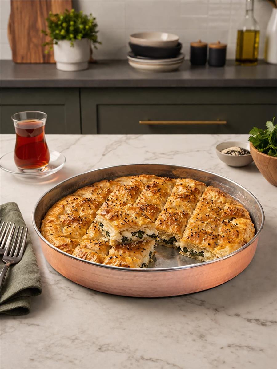 Bakır El Yapımı Fırın Tepsisi 26 cm