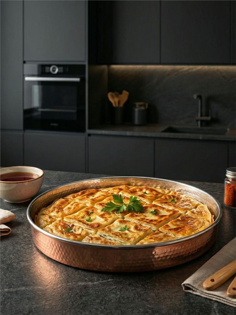 Bakır El Yapımı Fırın Tepsisi 28 cm