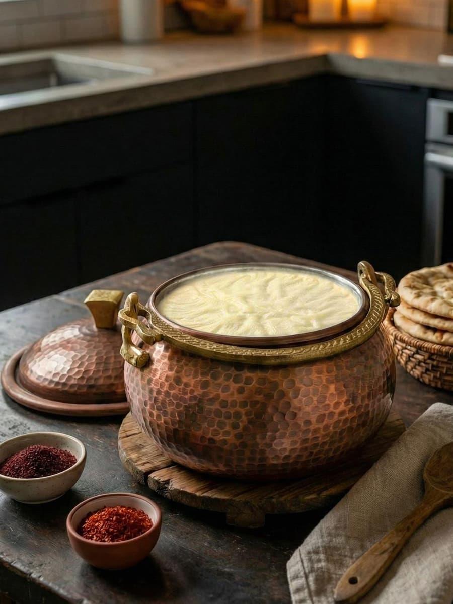El Yapımı Kalın Bakır Yoğurt Bakracı