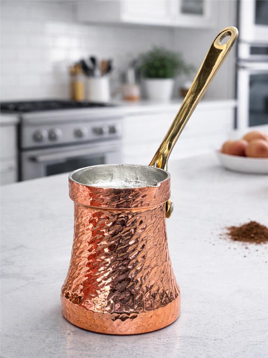 Premium El Yapımı Bakır Cezve 8CM