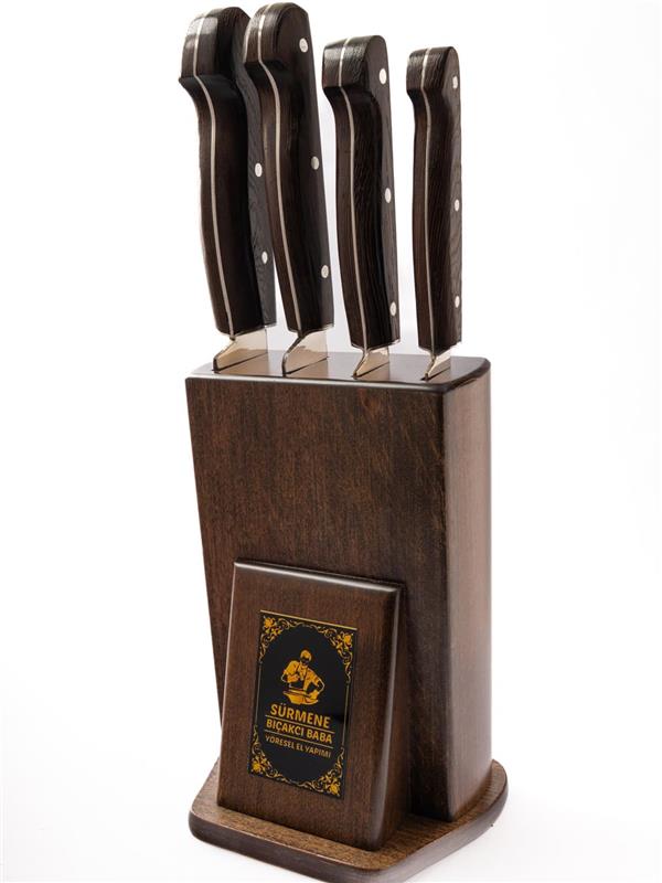 4’lü Ahşap Saplı Sürmene Bıçak Seti