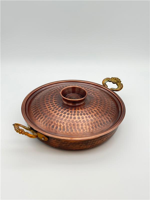 ESKİTME BAKIR KAPAKLI TAVA 22 CM