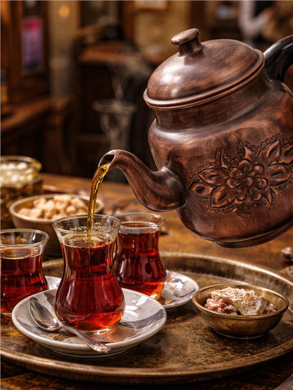 El Yapımı Eskitme Bakır Kahveci Demliği