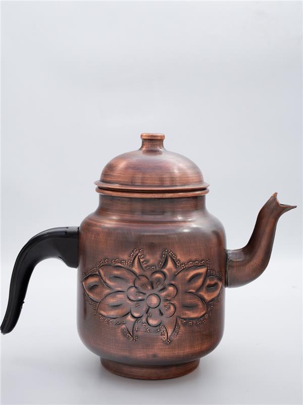 El Yapımı Eskitme Bakır Kahveci Demliği