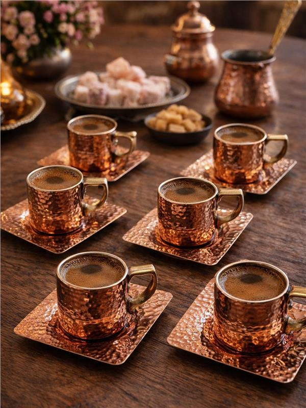 El Yapımı Bakır Tiryaki Fincanı