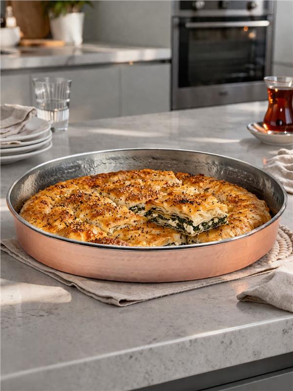 Bakır El Yapımı Fırın Tepsisi 34 cm