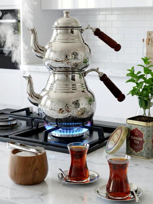 El Yapımı Klasik Bakır Çaydanlık