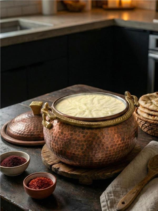 El Yapımı Kalın Bakır Yoğurt Bakracı