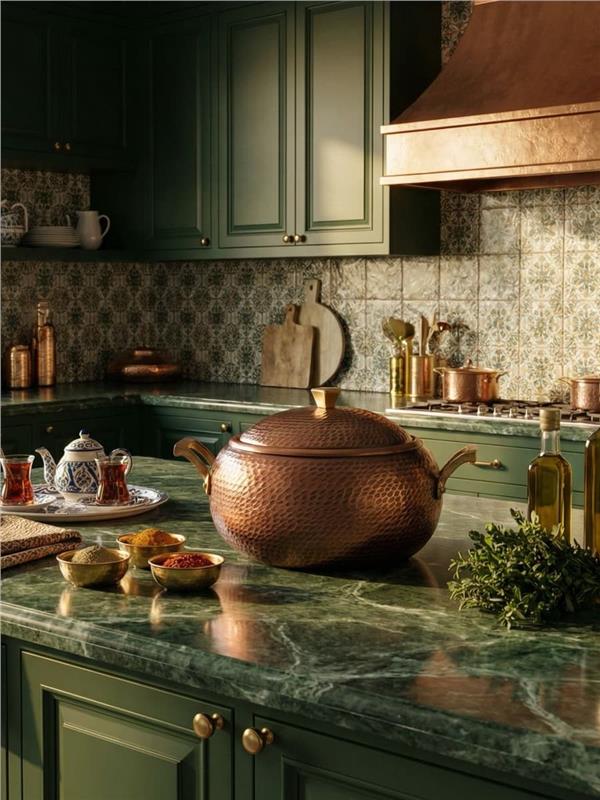 Eskitme  Kalın Bakır Güveç Tenceresi 20 cm