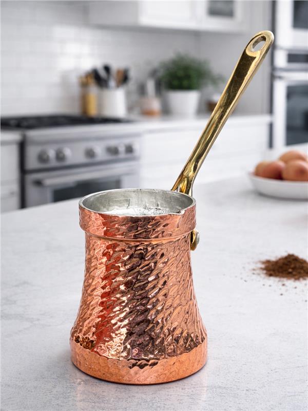 Premium El Yapımı Bakır Cezve 8CM